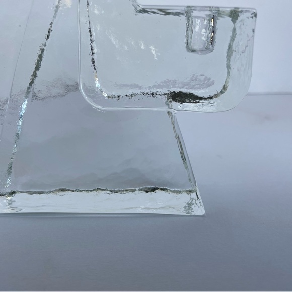 Swedish Wiesenthal Hutte Wiesenthalhutte Angel Ice Glass Candle Holder Vintage - Picture 6 of 16